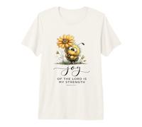 Joy of The Lord Is My Strength Scripture Cute Bee Girasole Maglietta Premium