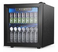 Joy Pebble Raffreddatore per bevande, 12 bottiglie da 55 lattine, mini frigorifero con porta in vetro per birra, bevande, vino, refrigeratore per bevande non integrato con rack
