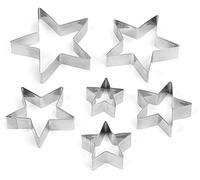 JOY STORE Formine per biscotti in acciaio inox. Taglia biscotti a forma di stella. Set di 3 pezzi.