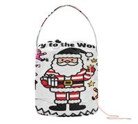 Joy To The World, borsa da viaggio portatile per filati di Babbo Natale, borsa da viaggio per lavori a maglia all'uncinetto
