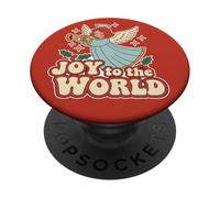 Joy To The World, stile angelo, per le festività natalizie, stile retrò PopSockets PopGrip Adesivo