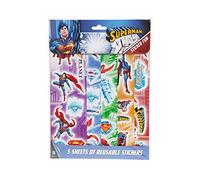 Joy Toy, 301040, 5 Fogli di Adesivi riutilizzabili, Tema Superman