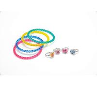 Joy Toy 65180 - Trolls Set con 4 Braccialetti e 4 Anelli, 7 x 7 x 2.5 cm