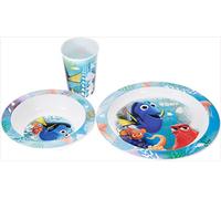 Joy Toy 784450 - Alla Ricerca di Dory Set 3 Pezzi in Plastica per Microonde: Piatto Piano, Fondo e Bicchiere