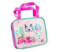 Joy Toy Barbie Set Accessori borsettina in PVC Glitter-Contine 2 mollette, 4 Elastici per Capelli, Pettine e Specchio, Multicolore, 22785