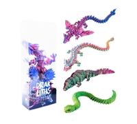 Joy Toy - Drakliths 24159 - Animali stampati 3D; Drago - Drago con ali - Serpente - Coccodrillo; Animali completamente mobili, giocattoli di agitazione (animale non può essere scelto!)