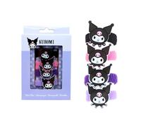 Joy Toy Kuromi - 4 supporti per trecce, in confezione regalo, 9 x 1,5 x 14 cm