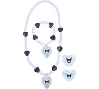 Joy Toy - Set di gioielli Kuromi, 1 braccialetto di perle, 1 collana di perle e 2 anelli, in confezione regalo
