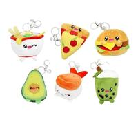 Joy Toy - Yummies Portachiavi peluche a forma di cibo con simpatico viso kawaii (1 pezzo selezionato casualmente - il motivo non è scegliibile! 6 varianti disponibili). Morbidi mini peluche per borsa