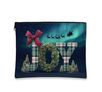 Joy Trousse per cosmetici, blu scuro, con cerniera, per le vacanze, per le donne, piccola borsa da toeletta in tela, borsa da viaggio natalizia per la cura della pelle, Blu scuro, 7x9 Inch, Gioia