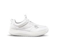 JOYA Alegra White, elegante sneaker da donna in morbida nappa e rete traspirante con ammortizzazione che protegge la schiena, in bianco chic con dettagli metallizzati, bianco, 39 2/3 EU
