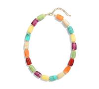 Joya Love Collane di perline per le donne alla moda multicolore Candy Jelly resina pilastro collana perline Boho Statement Chunky Choker collana gioielli estivi, Grande, Resina, Non pietra preziosa