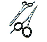 JOYA Solingen Set di 2 forbici professionali da parrucchiere, forbici da taglio da 5" con vite rotante + forbici da scolpire 30 denti da 5,5" - Kit professionale per parrucchieri, accademie e studenti