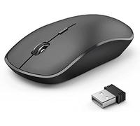 JOYACCESS Mouse wireless per laptop, mouse ottico senza fili silenzioso Streamline con ricevitore USB Nano e alta precisione 2400 DPI-nero