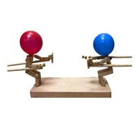 JOYALY Balloon Bamboo Man Battle - Gioco di Scherma in Legno Artigianale - Gioco di Combattimento con Robot in Legno per 2 Giocatori