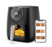 Joyami Friggitrice ad Aria 5,7L XXL Air Fryer con 100+ Ricette Italiano, 8 Funzione Predefinita, Finestra Visibile Con Display Digitale Senza Olio Adatto per 2-4 Persone, 1700W Nero