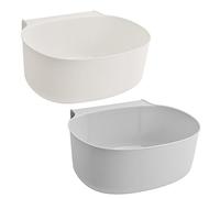 Joyan 2 contenitori per rifiuti sospesi, vaschetta di raccolta per rifiuti da cucina, bianco e grigio, pattumiera da cucina, pattumiera da appendere per armadi, auto, bagno, camera da letto