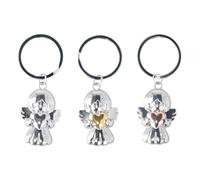 Joyan 3 PCS Portachiavi Angelo Custode con Cuori Ciondolo Ciondolo portafortuna Portafortuna per Esami o Auto, Ideale Regalo per Donne Fidanzate Colleghe Dolce Idea Regalo per Amiche