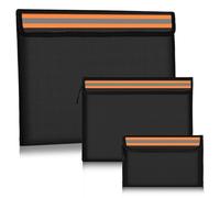 Joyan 3 Pezzi Borsa Ignifuga e Impermeabile per Documenti, Borsa Portavalori Ignifuga, Porta Passaporto da Viaggio e Porta Soldi, Custodia Sicurezza con Cerniera per Contanti, Gioielli e File Bancari