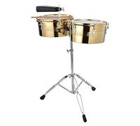 Joyance Drum Big Timbale Drum & Small Timbale Drum Set, strumento a percussione con staffa campanaccio, include bacchette, finitura dorata