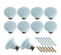 Joyangy Confezione da 10 pomelli in ceramica per cassettiera, blu cielo retrò, pomelli decorativi per armadietti, adatti per cucina, armadio, armadio e armadio