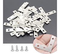 Joyangy Confezione da 40 staffe angolari a L, 3,8 x 3,8 cm, piccole staffe angolari decorative in ferro per legno, staffe piatte in metallo per mobili, supporto per mensole, casa e progetti fai da te