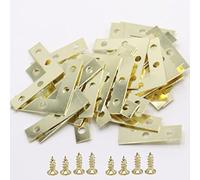 Joyangy Confezione da 40 staffe angolari dorate a L, 3,8 x 3,8 cm, piccole staffe angolari decorative in ferro per legno, staffe piatte in metallo per mobili, supporto per mensole, casa e progetti fai