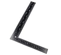 Joyangy Righello quadrato a L, in metallo, angolo retto di 90 gradi, righello metrico e pollici, righello a doppia faccia con scala trasparente, strumento di misurazione ad angolo retto in acciaio