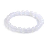 Joyas Minerales Bracelet en Giada Bianca | 100% Pietre Naturali Autentiche | Confortevole ed Elegante | Filo Elastico Coreano + Scatola Regalo Inclusa (Giada Bianca, 10mm)