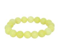 Joyas Minerales Bracelet en Giada Limone | 100% Pietre Naturali Autentiche | Confortevole ed Elegante | Filo Elastico Coreano + Scatola Regalo Inclusa (Giada Limone, 6mm)