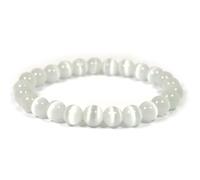 Joyas Minerales Bracelet en Selenite | 100% Pietre Naturali Autentiche | Confortevole ed Elegante | Filo Elastico Coreano + Scatola Regalo Inclusa (Selenite, 10mm)