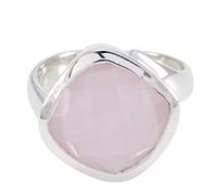 Joyas Plata Nice cuscino in pietra preziosa a forma di anello in quarzo rosa cheker con una pietra - anello in argento 925 con quarzo rosa rosa - may birth taurus astrology nice gemstone ring