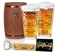 Joybble Regalo per il 60° compleanno per uomini, regali per uomini con biglietti di compleanno, bicchiere da birra 1966 in scatola vintage, regalo per San Valentino, bicchieri da birra idee regalo