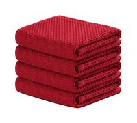 joybest Asciugamani da cucina in cotone, confezione da 4 strofinacci ultra morbidi assorbenti ad asciugatura rapida, 45,7 x 71,1 cm, rosso