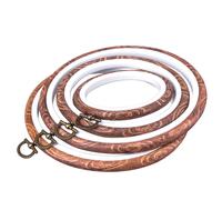 joybest Set di 4 telai da ricamo a punto croce, cornice in legno imitato, kit per ricamo a mano a forma di cerchio e ovale per lavori artistici e