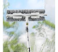 Joybos® 1 pezzo 135 cm Asta telescopica retrattile a 2 in 1 con spazzola per pulizia finestre, utilizzabile bagnato e asciutto, con lato doppio per pulizia finestre, versatile tergivetro e mocio per p