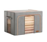JOYBOS Scatola portaoggetti con struttura in acciaio con maniglia rinforzata e finestra transpaent 100L