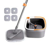 Joybos Sistema Easy Washing Square Spin Mop e Bucket con 4 ricariche