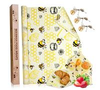 JOYBOY Involucri di Cera d'api,Involucri di Cera d'Api Riutilizzabili, 100 * 33 Foglia Lavabile in Cotone Biologico, Zero Rifiuti Beeswax Wrap, Sostenibile per Alimenti: Formaggio, Frutta, Pane