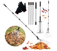 JOYBOY Rastrello Giardino 18 Denti Metallo, Testa Espandibile 20-40cm