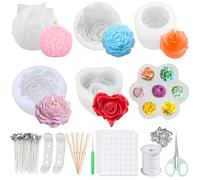 JOYBOY Stampi Per Candele In Silicone,6 Pezzi Stampi Per Candele Fai Da Te,Stampo In Silicone A Forma Di Fiore,Stampo Per Candele Fai Da Te Per Artigianato,Candela Profumata,Sapone