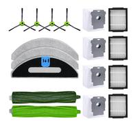 JoyBros Kit di accessori per aspirapolvere, per Irobot, iRobot Roomba, Combo i3, i5, j5+, robot aspirapolvere, 1 set di spazzole a rulli, 4 filtri Hepa, 3 panni per mocio, 4 spazzole laterali, 4