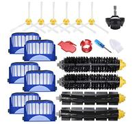 JoyBros Parti di Ricambio compatibili per irobot Roomba Serie 600 694 695 677 671 690 680 660 650 620 614 595 585 564,3 spazzole a setole e Frusta, 6 filtri, 8 spazzole Laterali, 1 Ruota Girevole