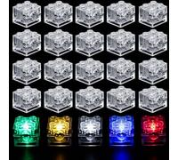 Joycabin 15 pezzi di mattoncini luminosi, 2 x 2 luci a LED, trasparenti, set di costruzione, giocattoli, compatibile con tutte le grandi marche di mattoncino