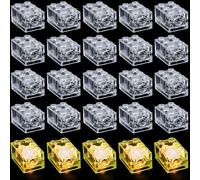 Joycabin 15 pezzi di mattoncini luminosi, 2 x 3 LED, pietre luminose trasparenti, set di mattoncini da costruzione, giocattoli, compatibili con tutte le grandi marche di mattoncini - bianco caldo