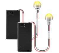 Joycabin 2 luci a LED in miniatura per case delle bambole, mini luci con supporto per batteria AA, accessori in miniatura, luci a LED in miniatura per vetrine, microcasa, decorazione per casa dei
