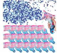 Joycabin 20 Pezzi Confetti per Gender Reveal, Set di Pistole per Coriandoli, 100% Biodegradabili per Rivelazione del Sesso, Confetti per Festa di Rivelazione del Sesso Bambino Ragazzo o Ragazza (Blu)