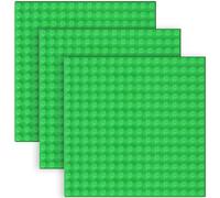 Joycabin 3 piastre compatibili con piastre Lego Duplo, 25,5 x 25,5 cm, grande piastra di base verde, classica, piastre di base per ragazze e ragazzi (verde)