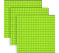 Joycabin 3 piastre compatibili con piastre Lego Duplo, 25,5 x 25,5 cm, piastra base grande, verde classico, piastre base (verde chiaro)