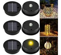 Joycabin 6 lampade solari di ricambio Top 8 cm con LED bianco caldo, coperchio solare, IP65, impermeabile, pannello solare di ricambio per lampade solari, lanterna, coperchio da giardino